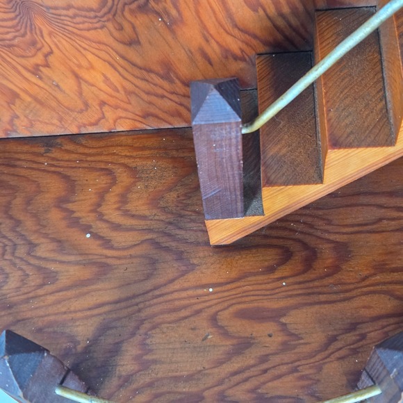 Vintage MCM Hand Made Crescent Moon Stair Step Wood Wall Shelf Celestial Decor - Picture 6 of 13